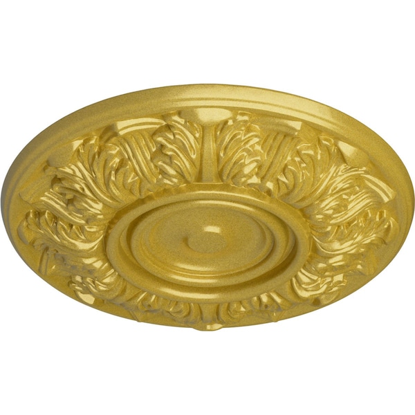 Whitman Ceiling Medallion (For Canopies Up To 3 3/4), Hand-Painted Rich Gold, 13OD X 1 3/8P